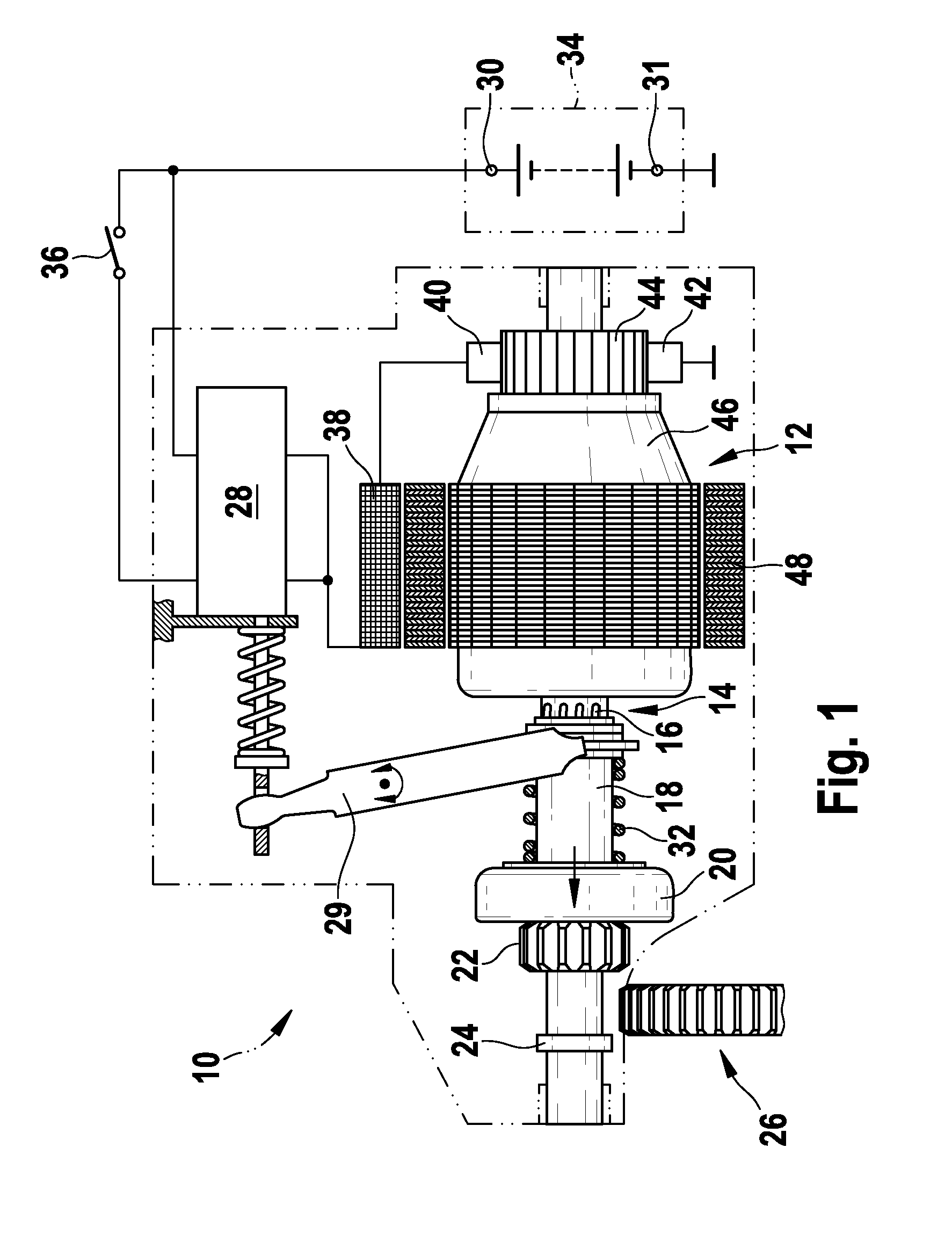 Starter for an internal combustion engine