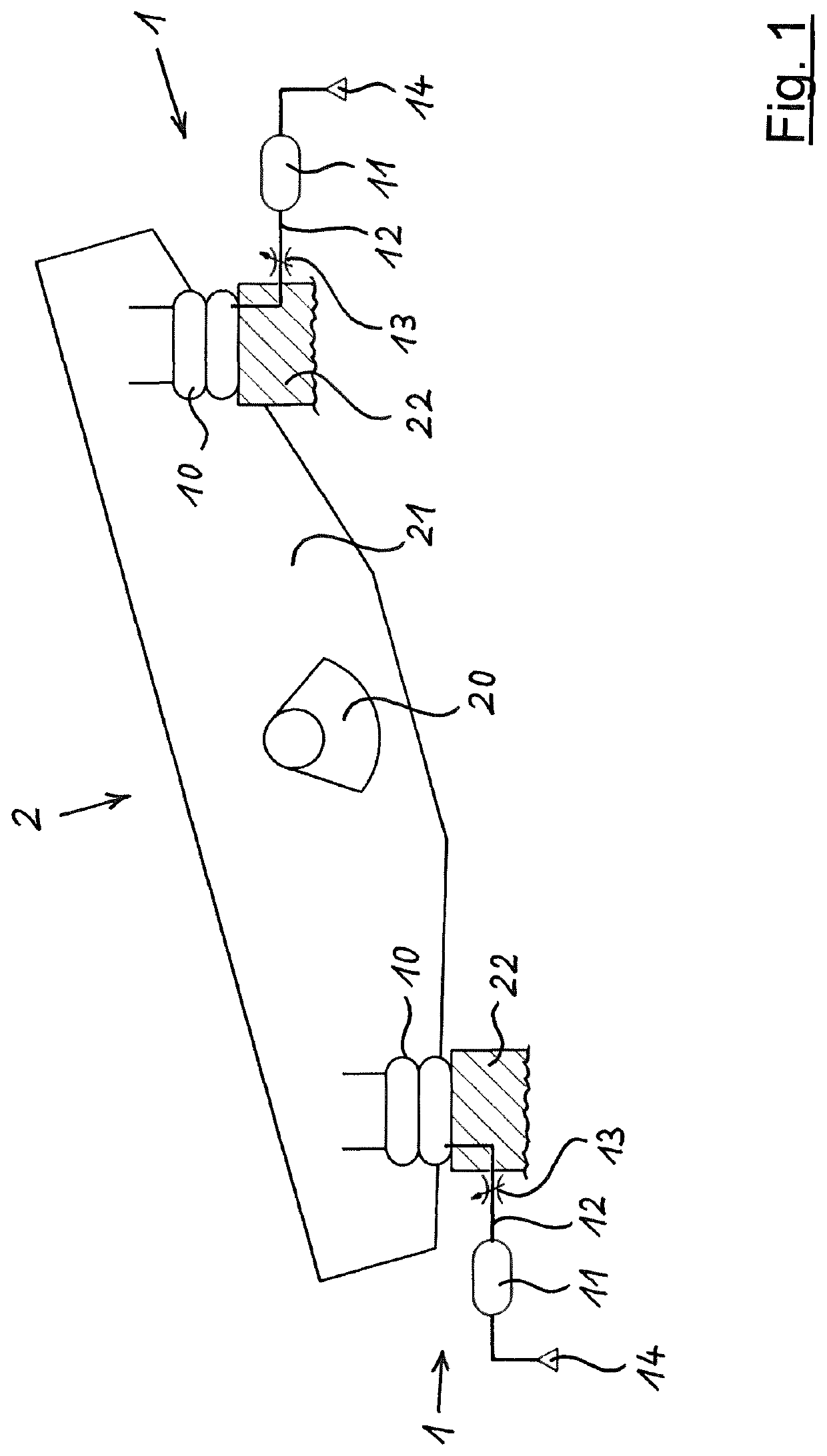 Vibrating machine with a bearing device and method of operating a vibrating machine