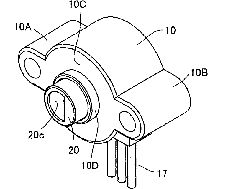 Rotating angle sensor