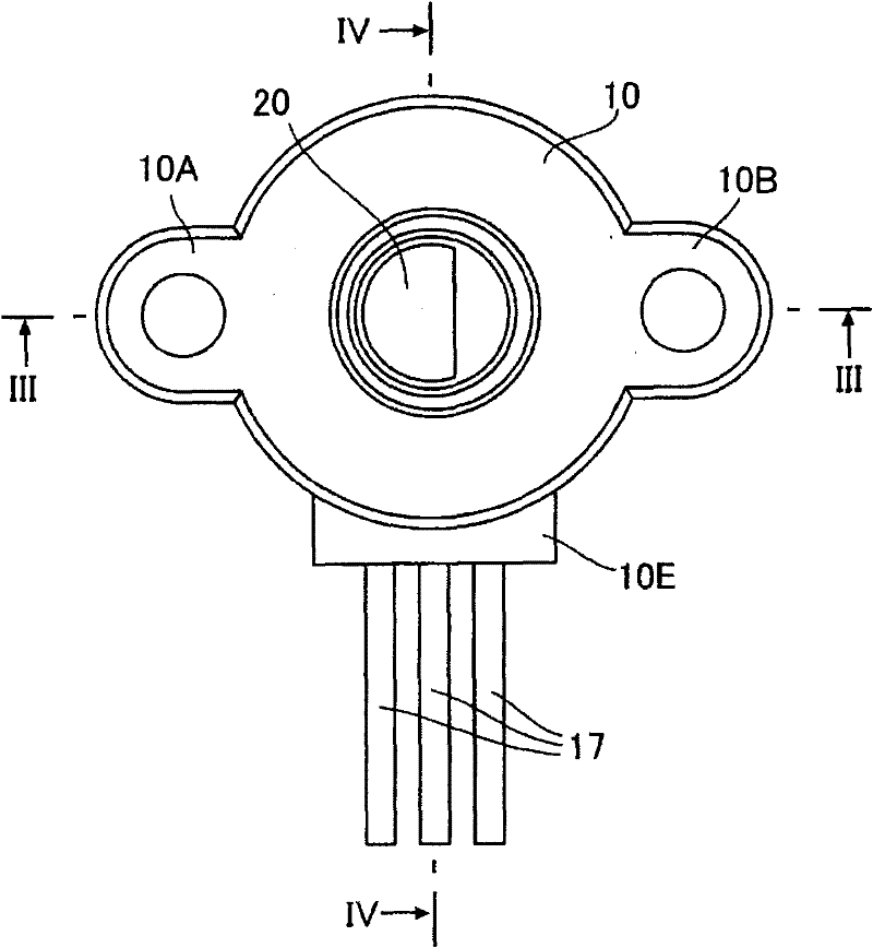 Rotating angle sensor