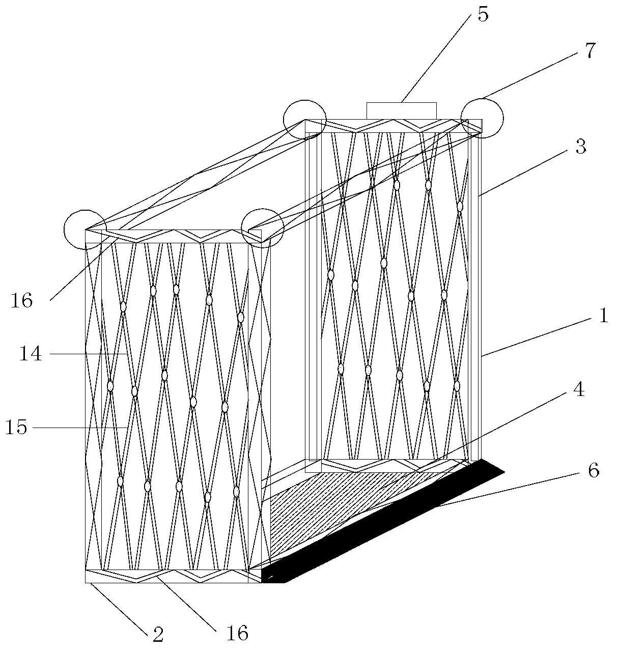 Folding car carrier structure of movable parking device