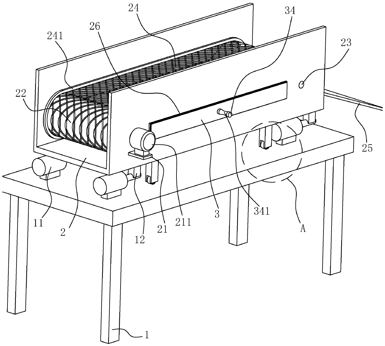 Discharging device for shot blasting machine