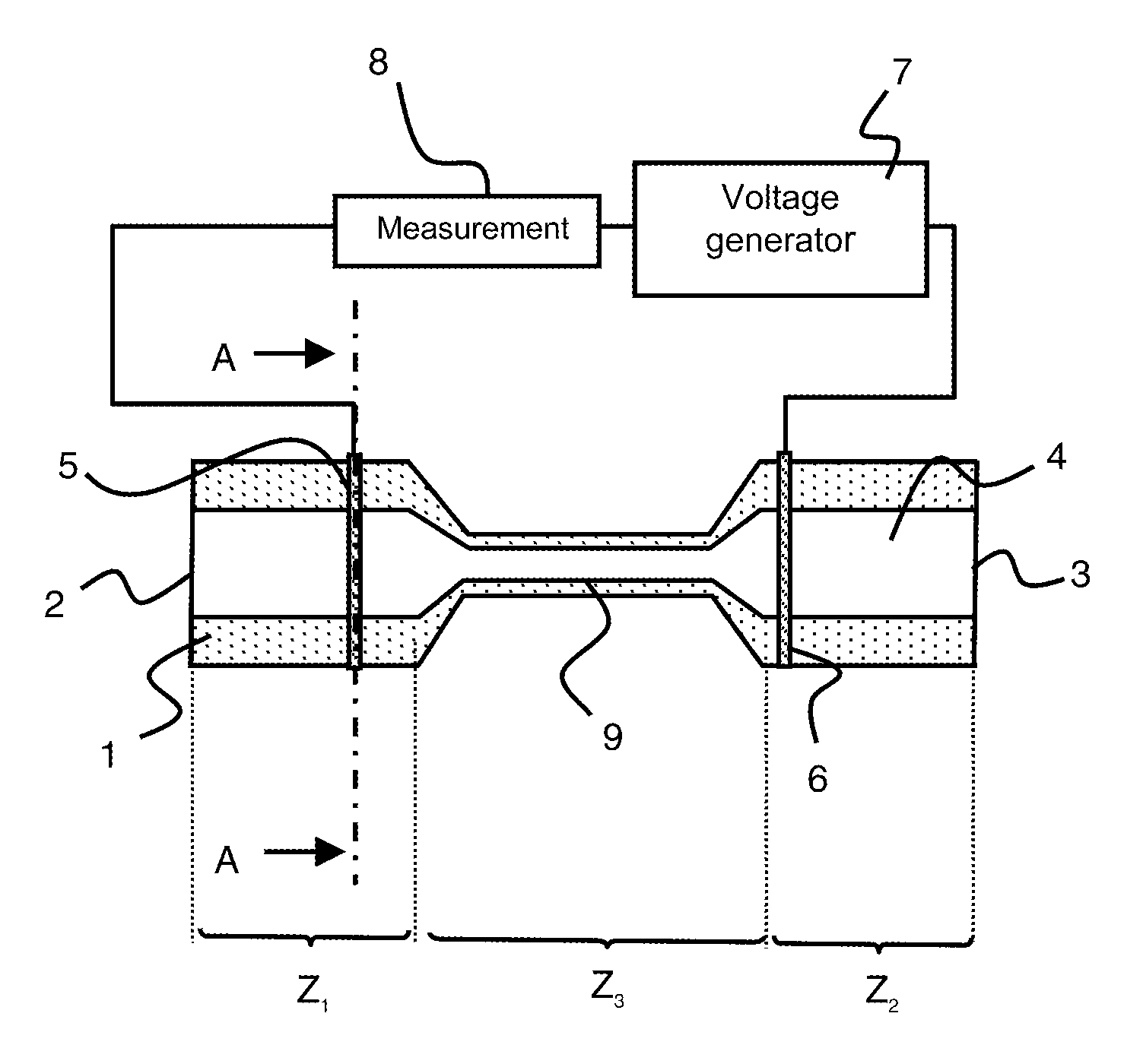 Method and cell for measuring the global ion concentration of a body fluid