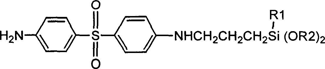 Diphenyl sulfone-containing aminosilane coupling agent and preparing method thereof