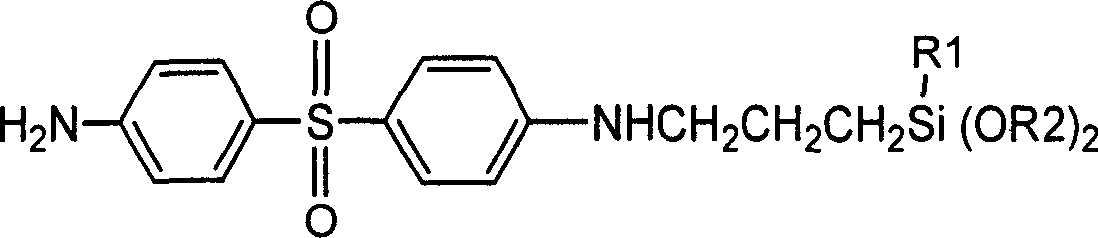 Diphenyl sulfone-containing aminosilane coupling agent and preparing method thereof