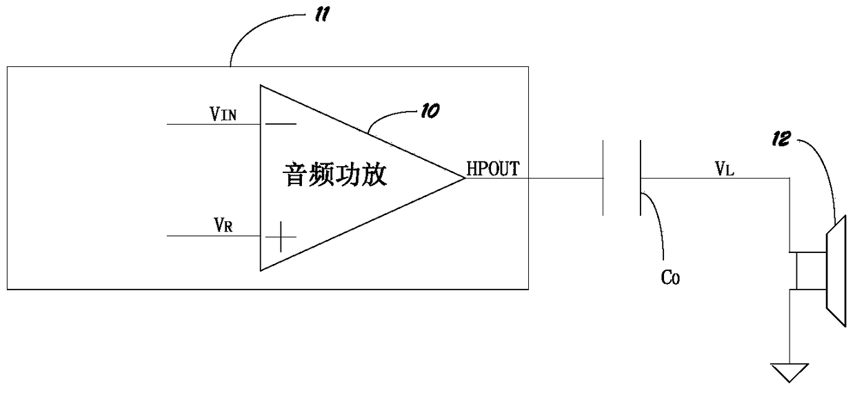 An audio output pop sound elimination circuit