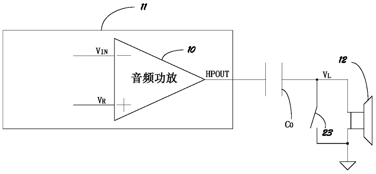 An audio output pop sound elimination circuit