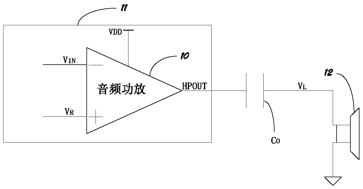 An audio output pop sound elimination circuit