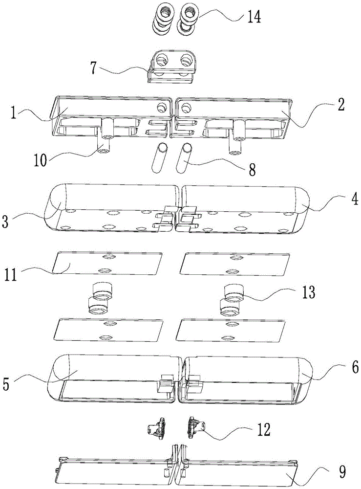 Hinge with separable shells