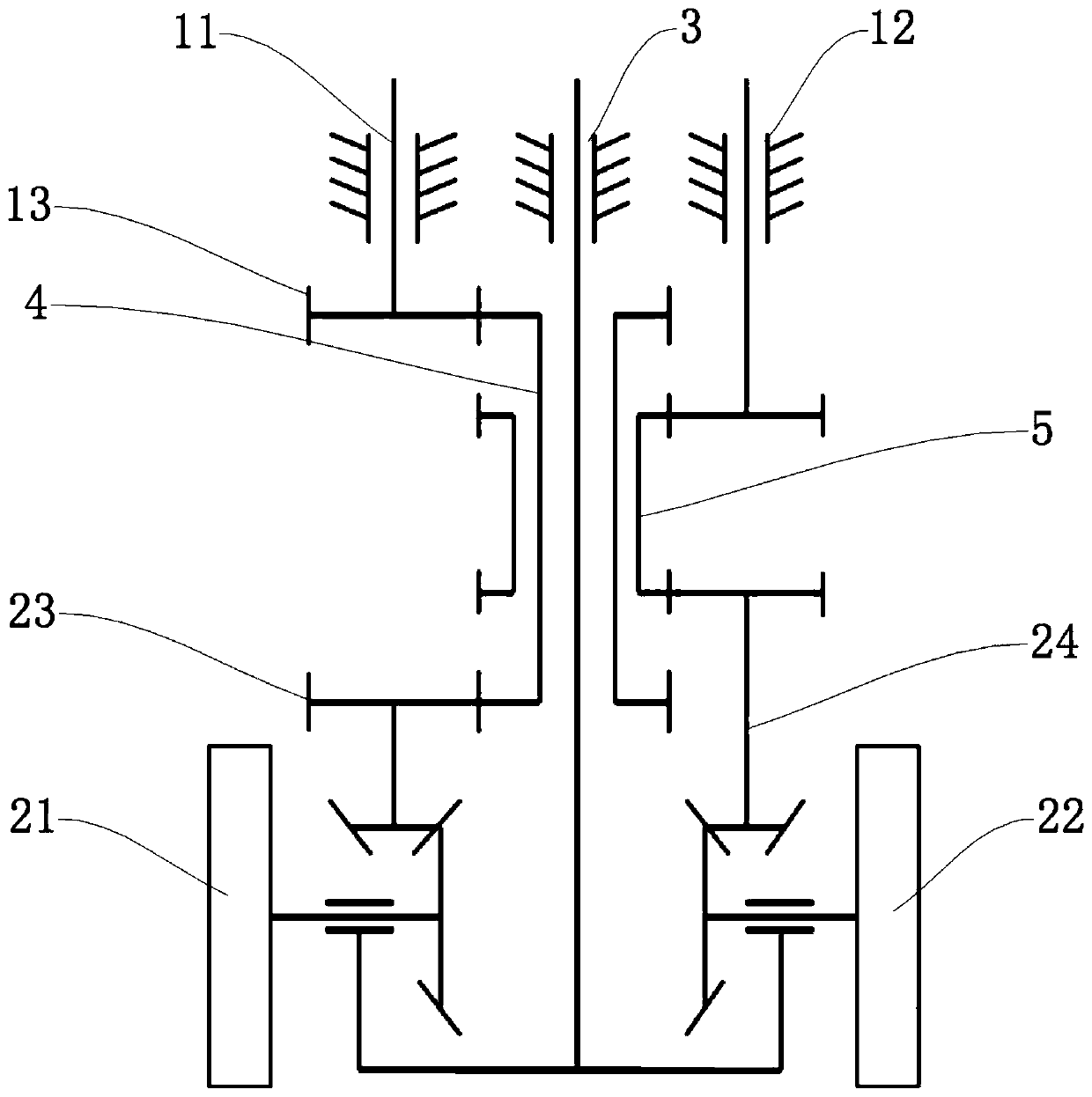 Double roller omni-directional power caster and omni-directional mobile platform of mobile robot