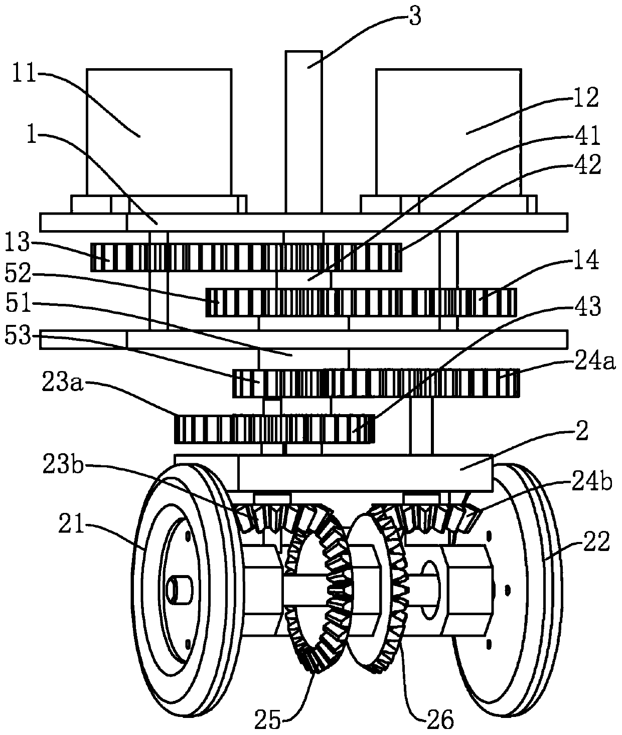 Double roller omni-directional power caster and omni-directional mobile platform of mobile robot