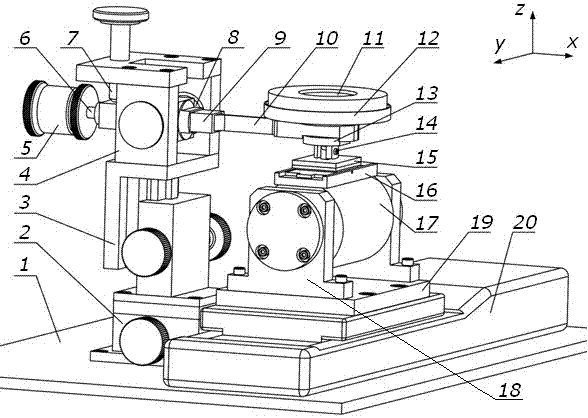 Self-adjustable face-to-face reciprocating type friction testing device and testing method thereof