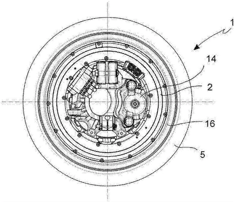 Wheel assembly with motor and vehicle braking device