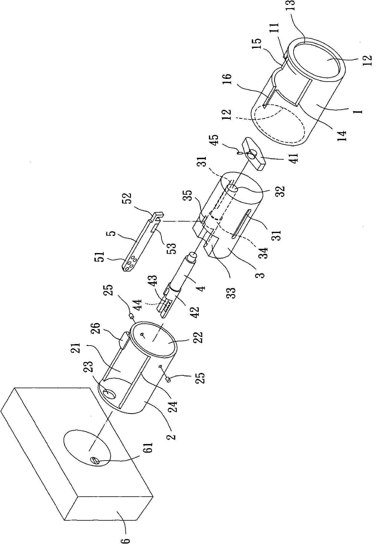 Unlocking device with hidden key hole