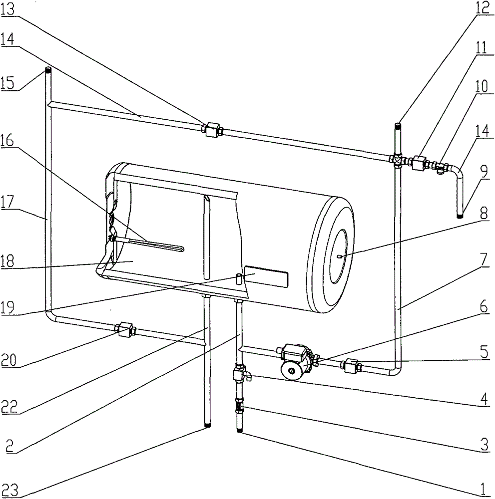 Hot water storage combination device using low power pump and solar water heater to replace hot water