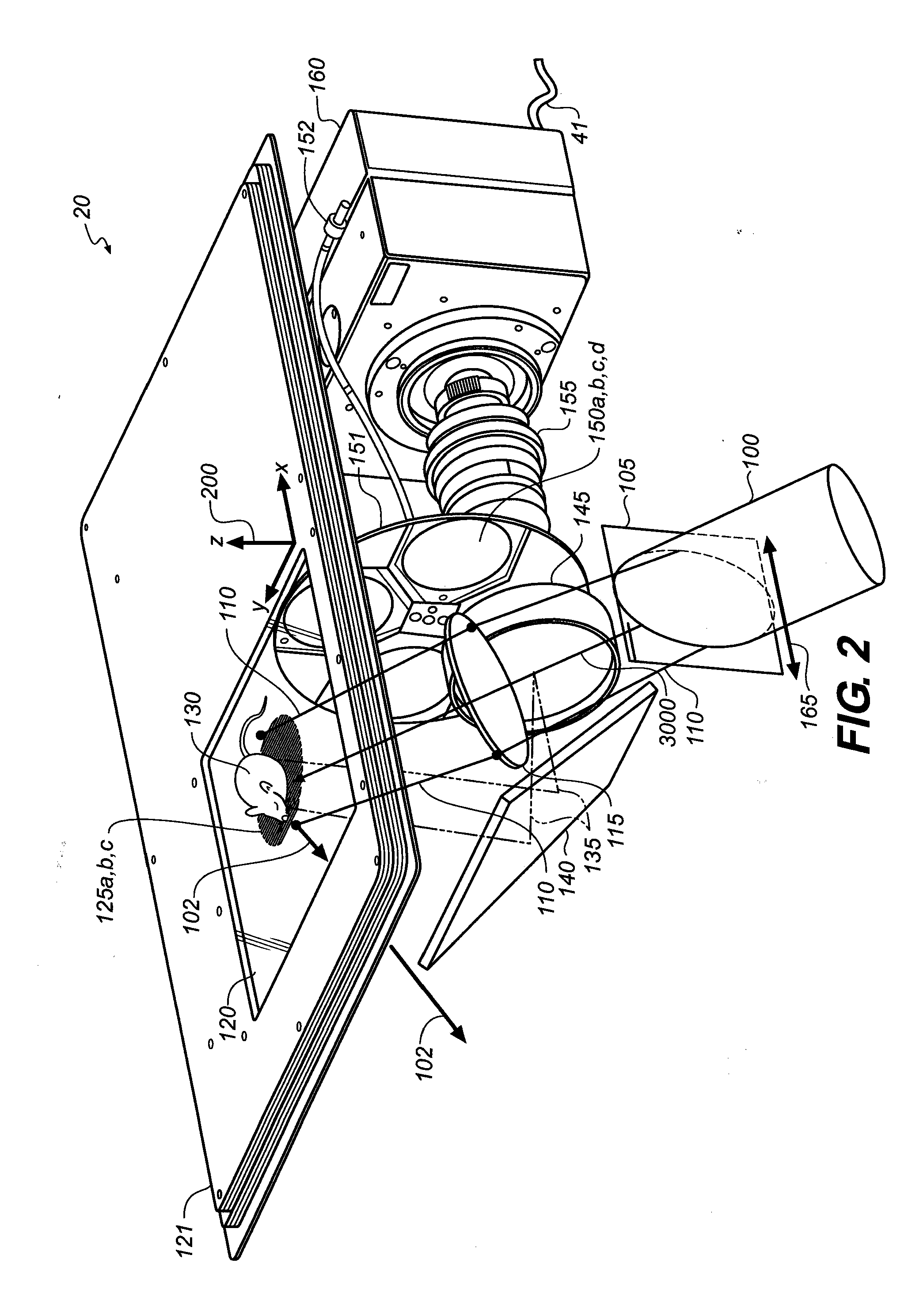 Apparatus and method for fluorescence imaging and tomography using spatially structured illumination