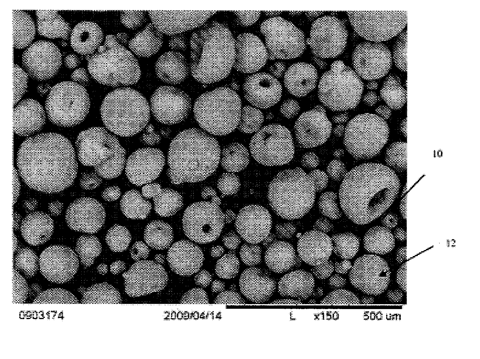 Powder comprising zirconia granules