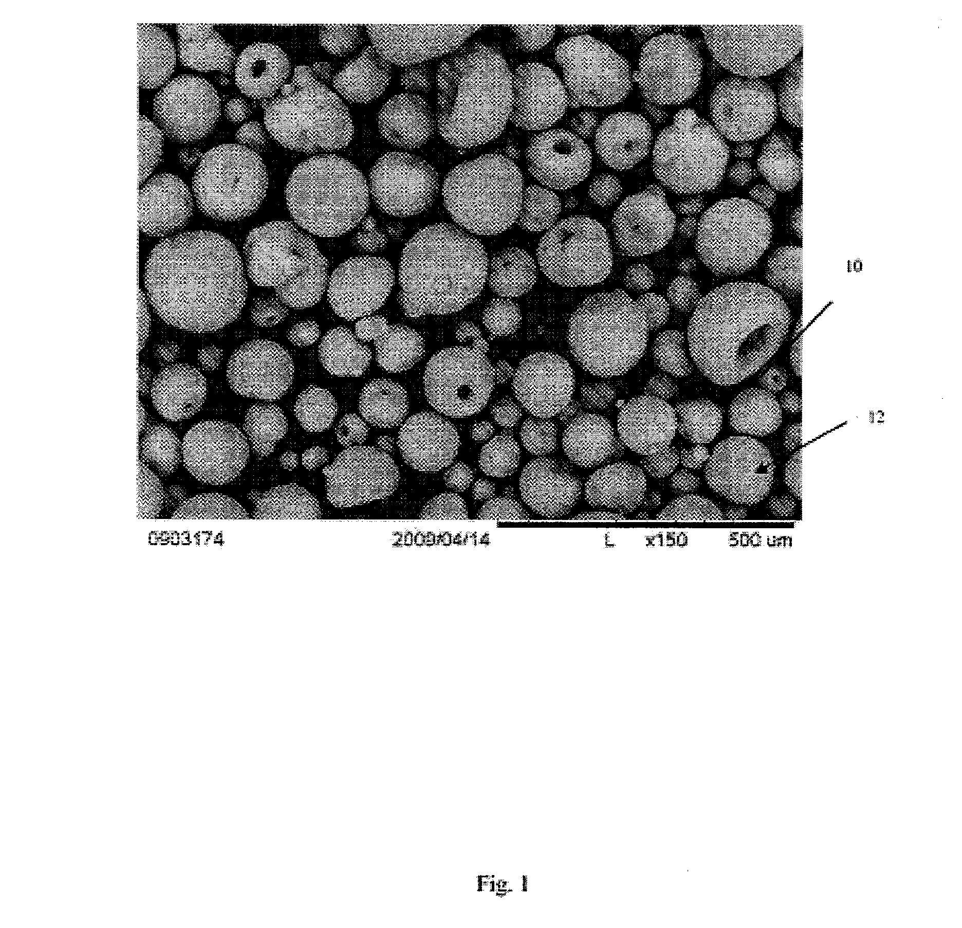 Powder comprising zirconia granules