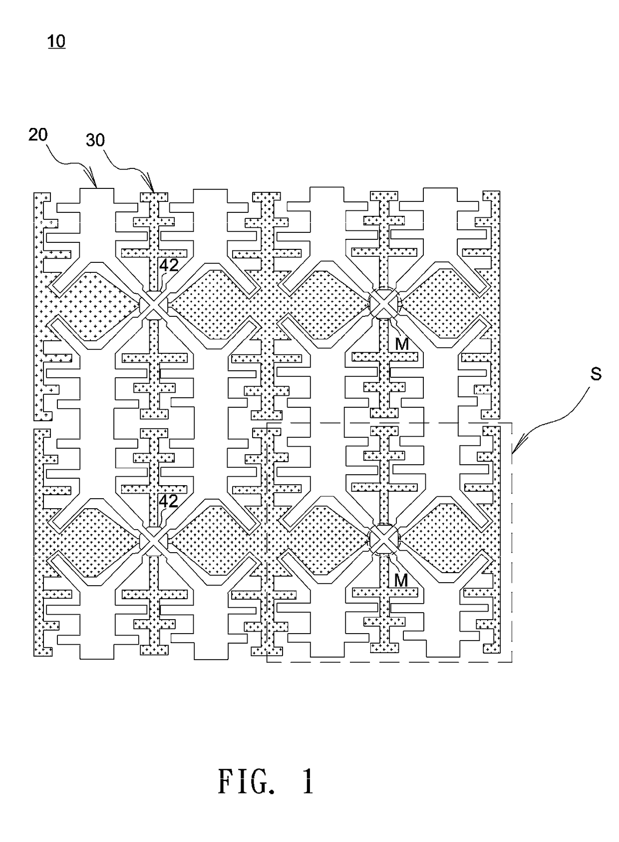 Touch-sensing electrode structure and touch-sensitive device