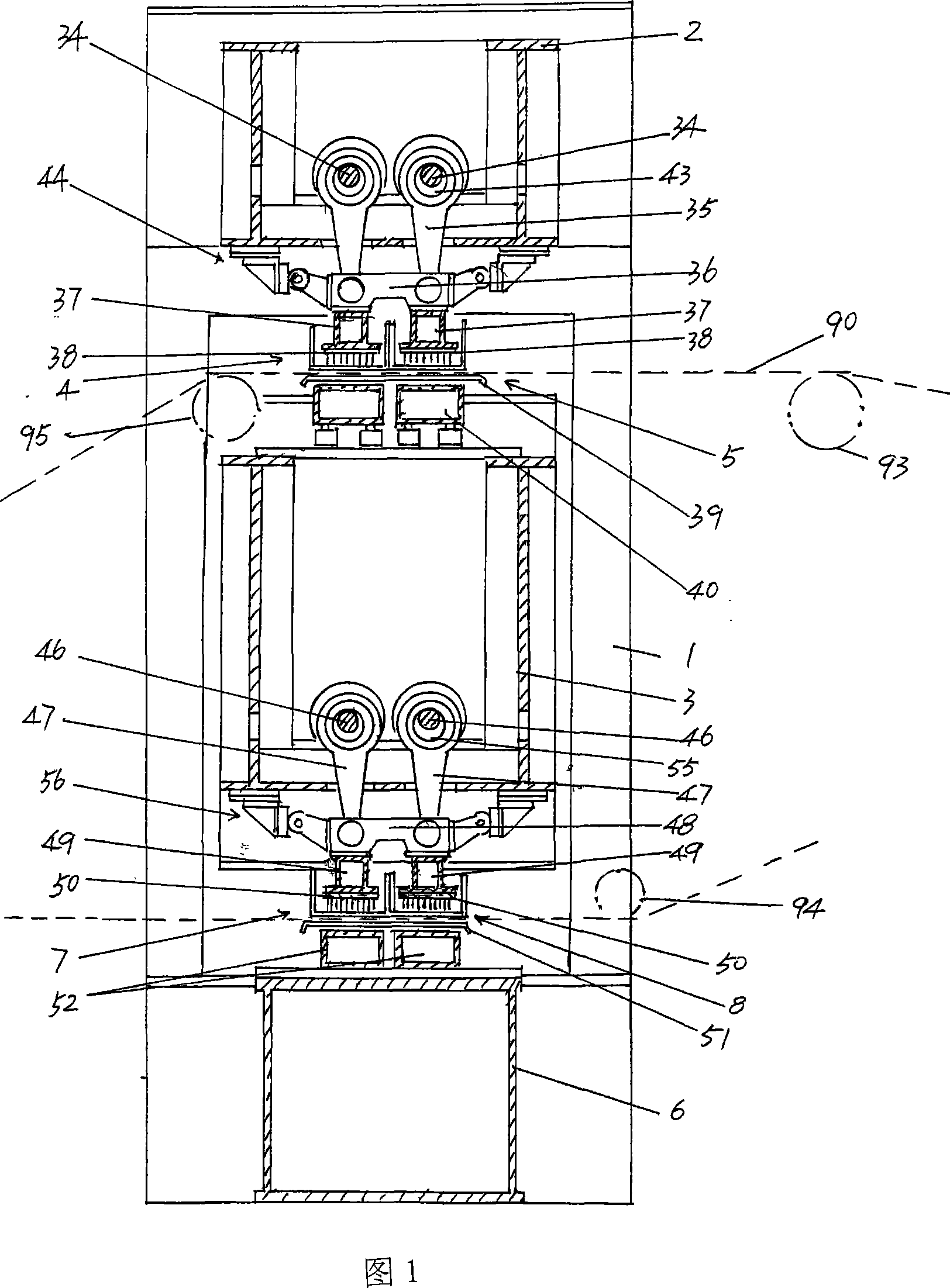 Joint-free industrial felt needle machine with four needle regions needle prick