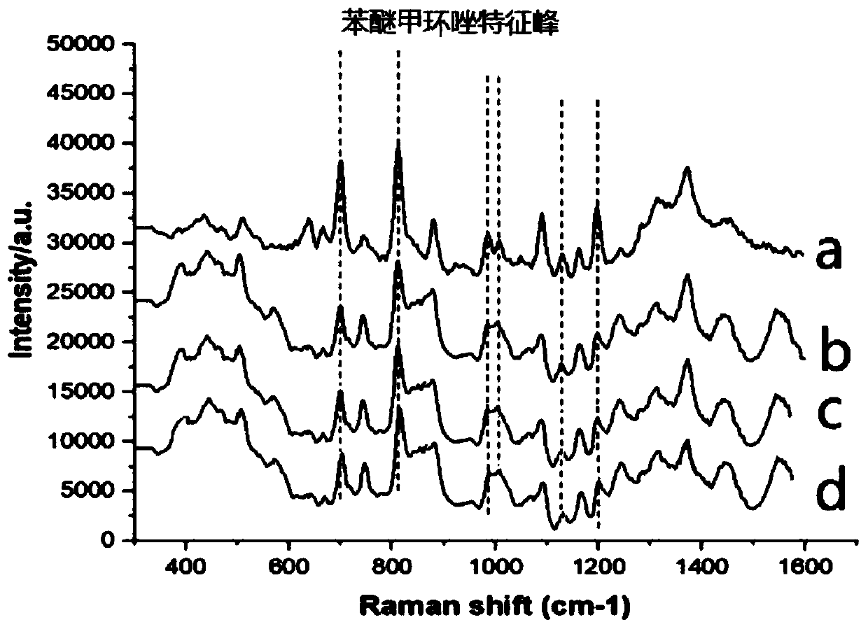 Method of detecting bactericide residues in food through Raman enhanced spectrum