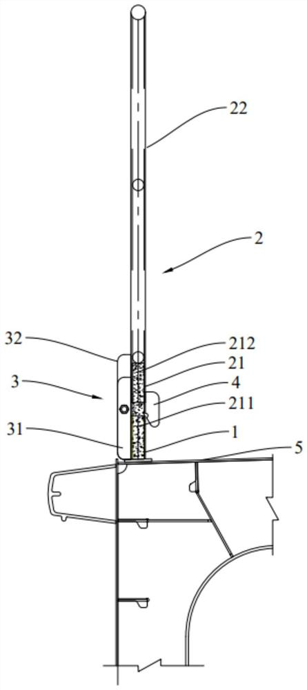 Guardrail for ship and ship