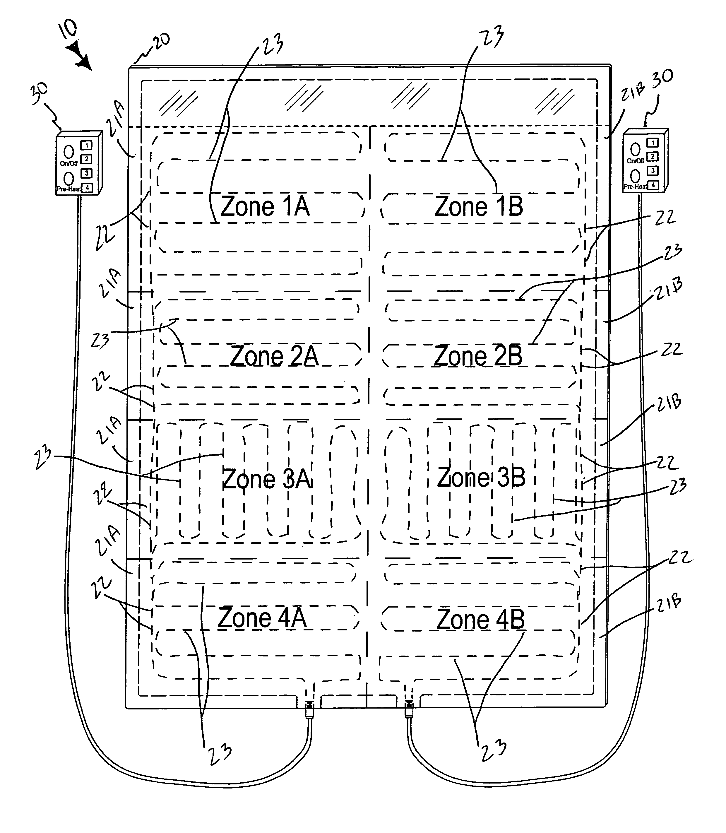 Multi-zone blanket arrangement