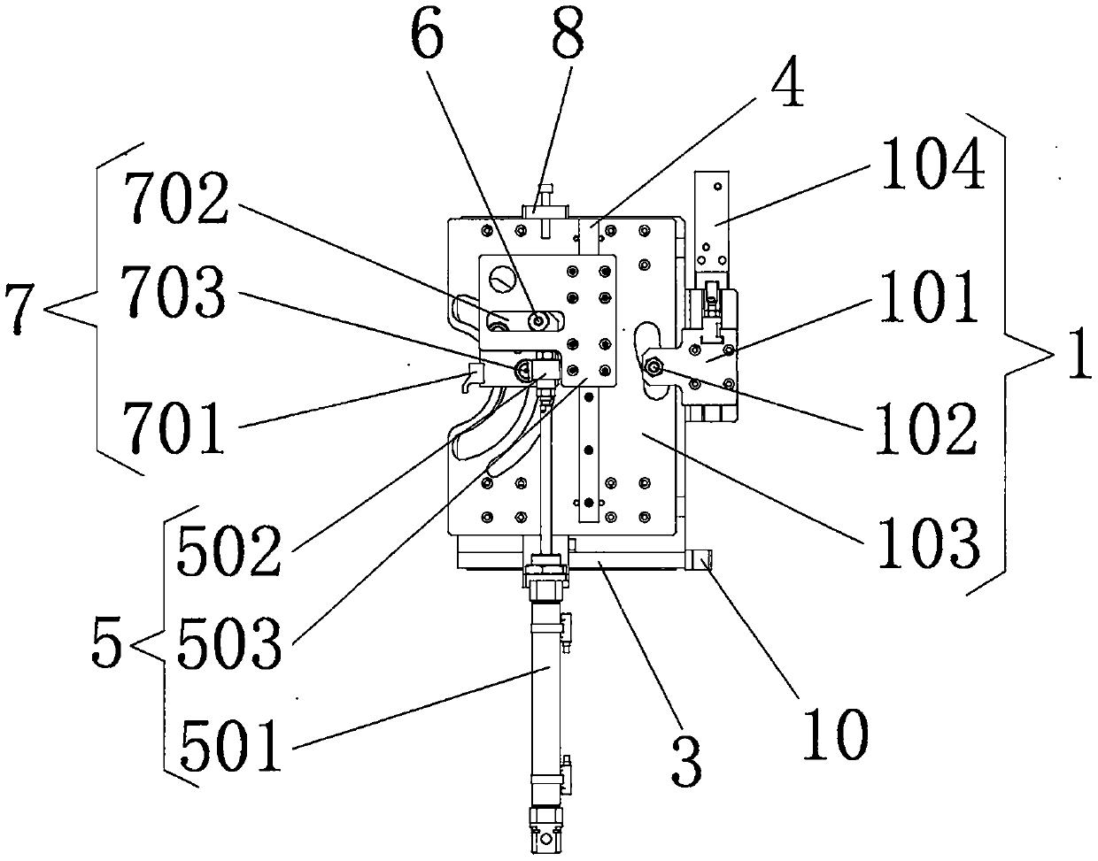 Veneer groove wheel bending mechanism