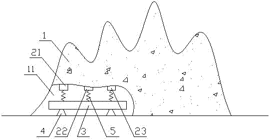 In-massif large scale pressure test equipment and test method thereof