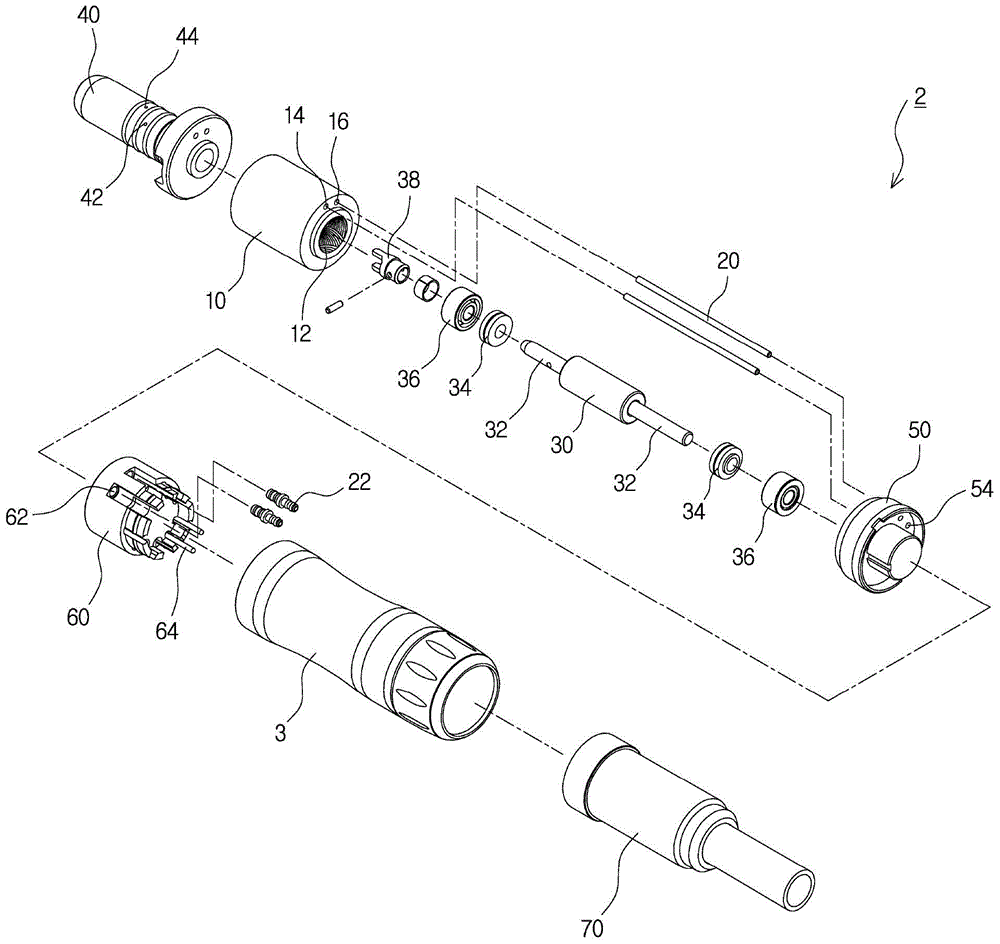 Handpiece having direct cooling type slimmed driving part