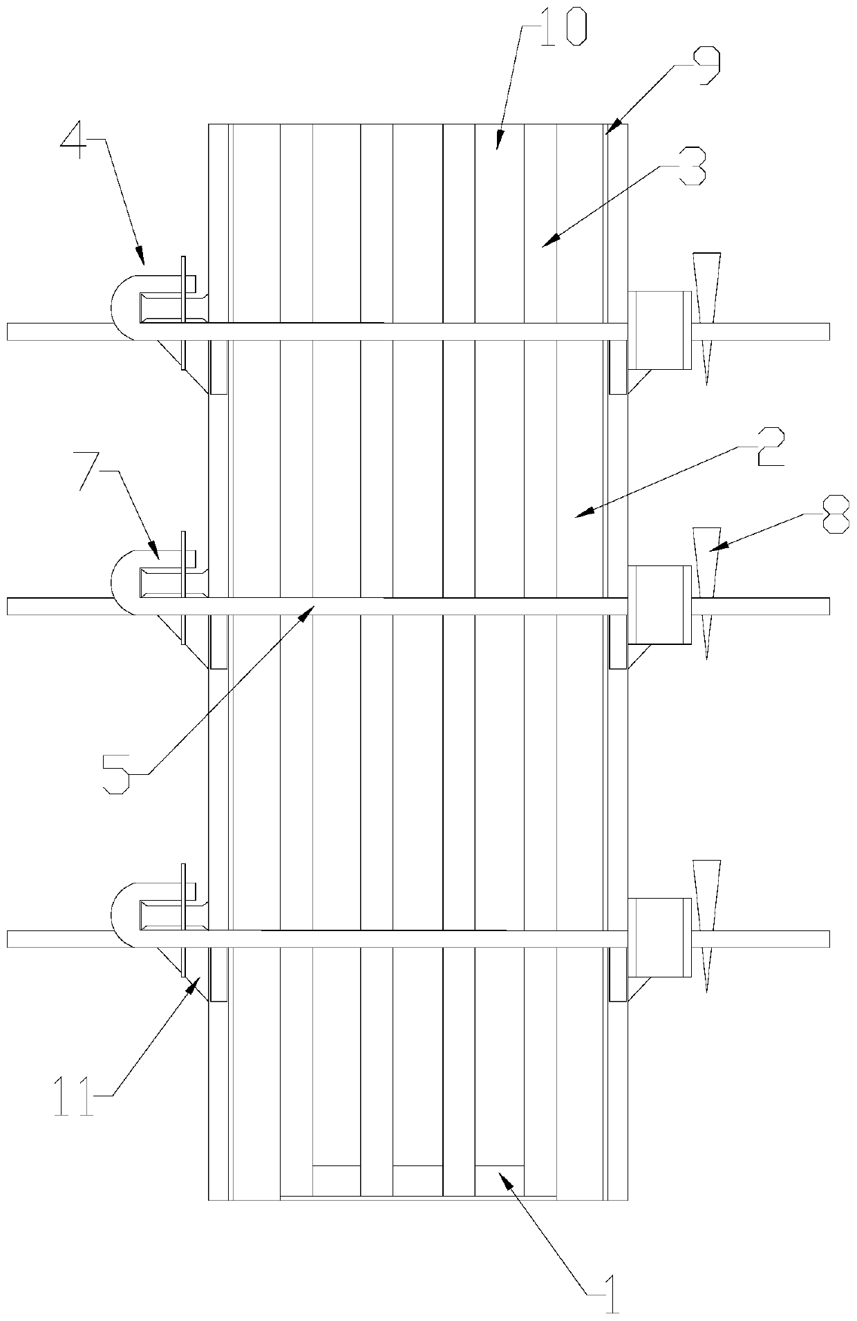 Building frame structure square column reinforcing member formwork and construction method thereof