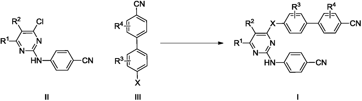 Diarylpyrimidine derivative containing biphenyl structure and preparation method and application thereof