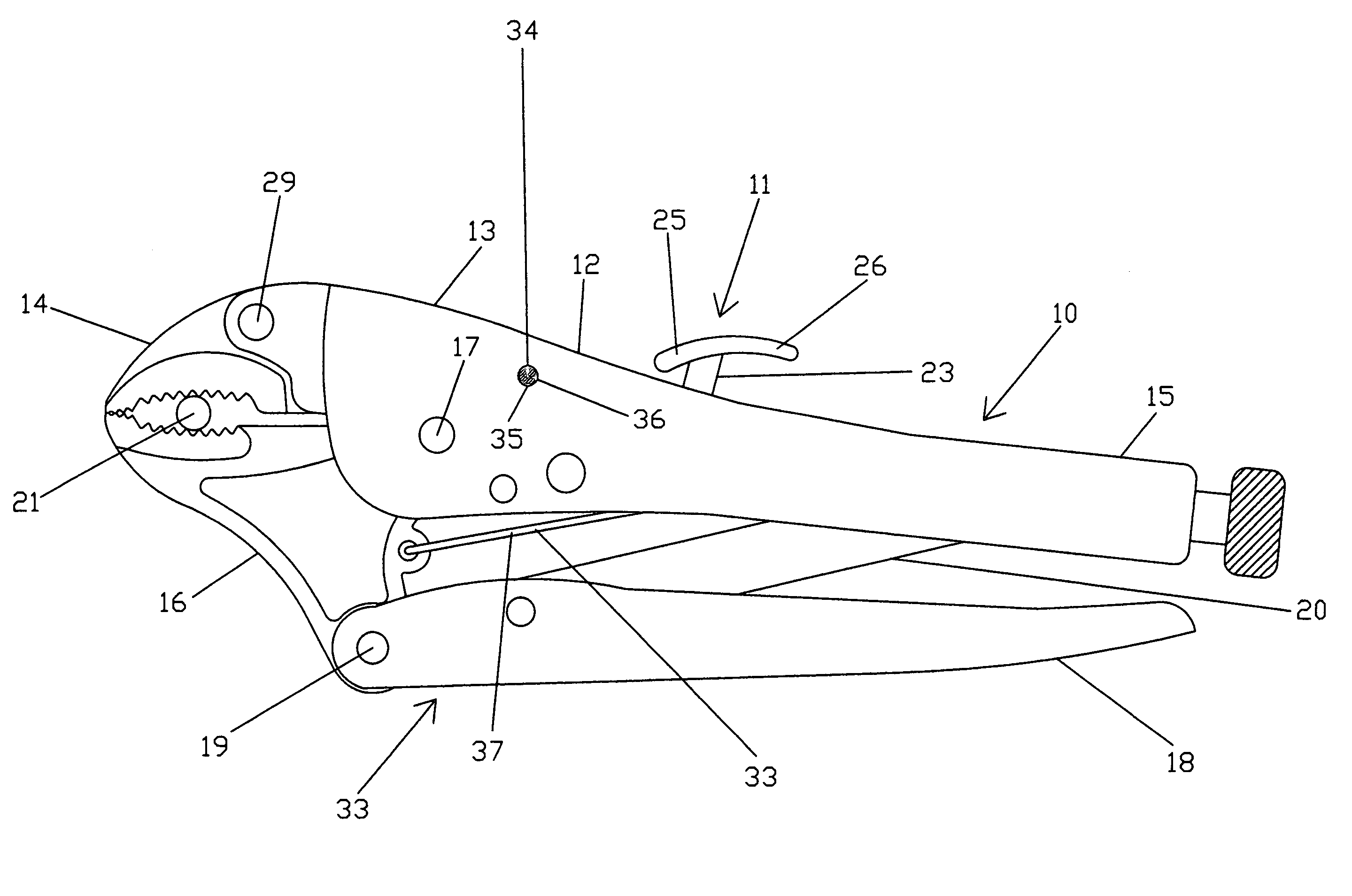 Locking pliers with quick jaw release