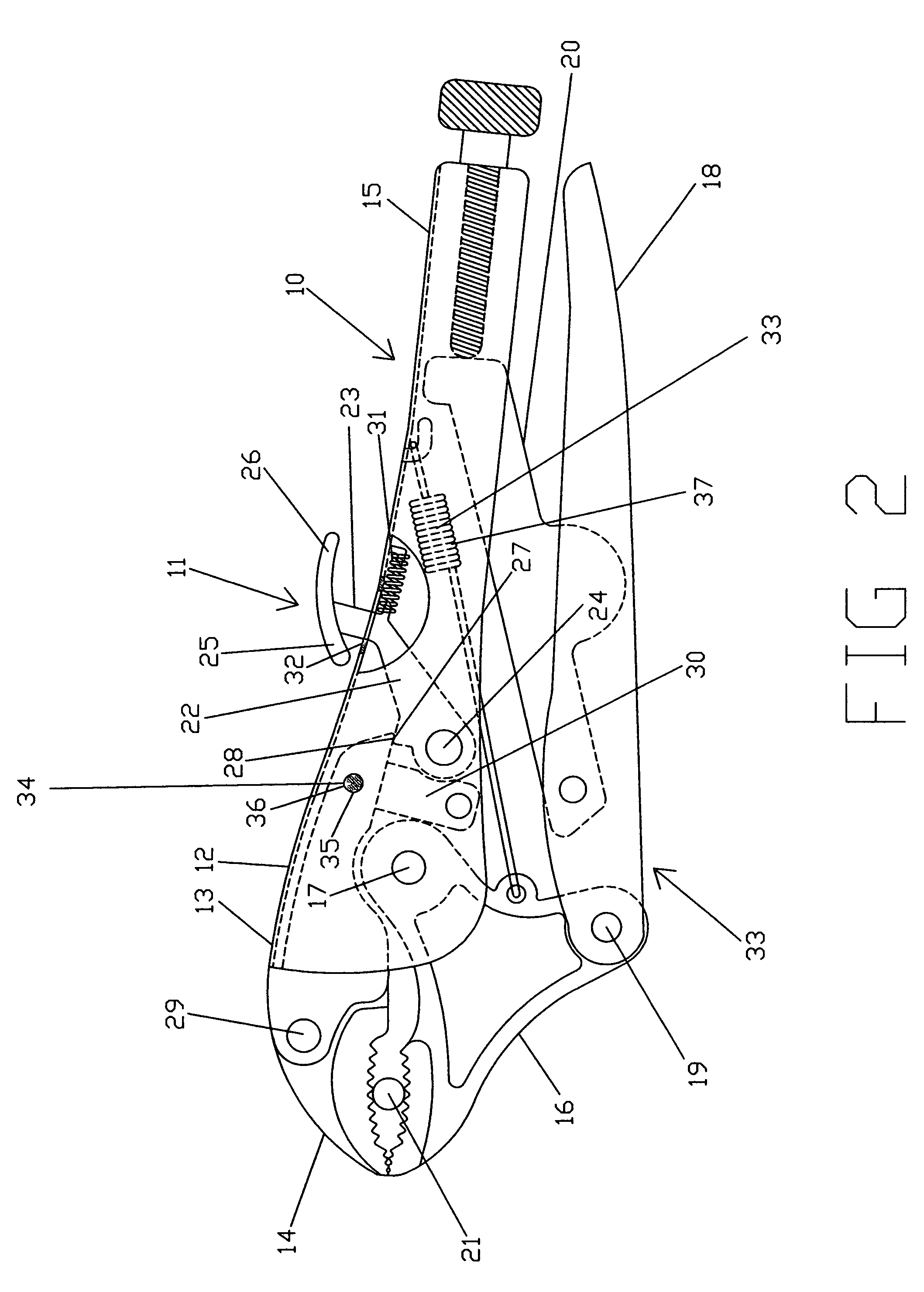 Locking pliers with quick jaw release