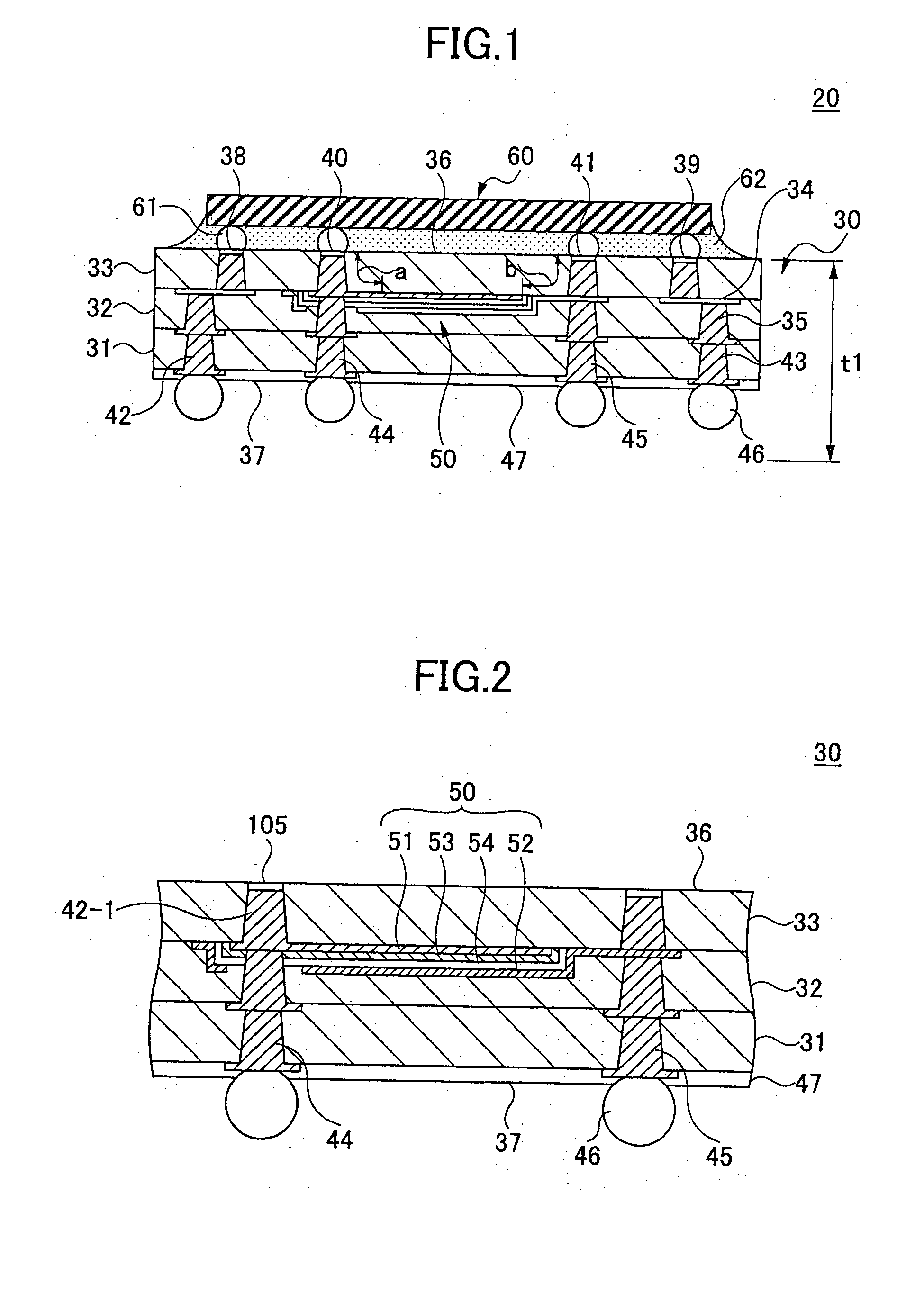 Substrate for carrying a semiconductor chip and a manufacturing method thereof