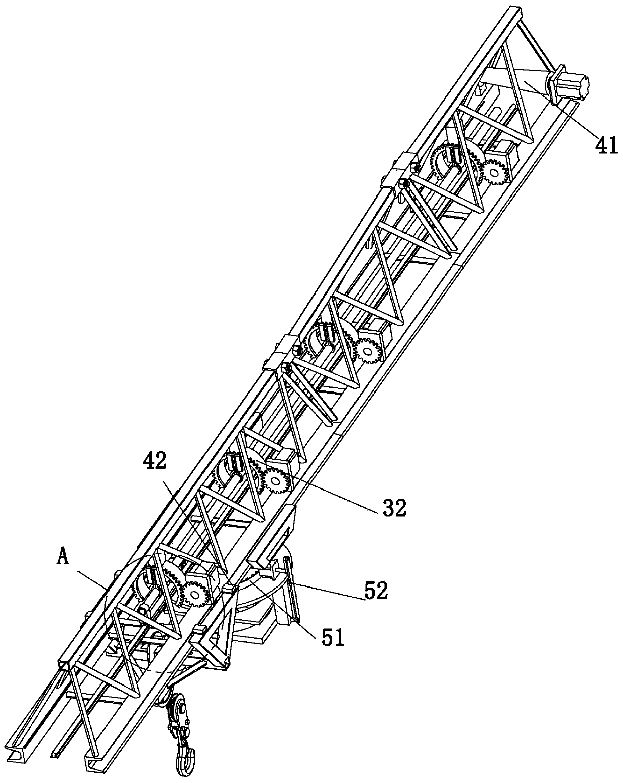 A tower crane sprinkler device for construction sites capable of improving the dust removal effect