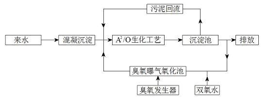 Biochemical treatment/advanced oxidation treatment coupled sewage treatment technique