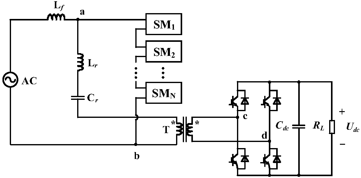 Topological structure of high-power density power electronic transformer and control method for topological structure