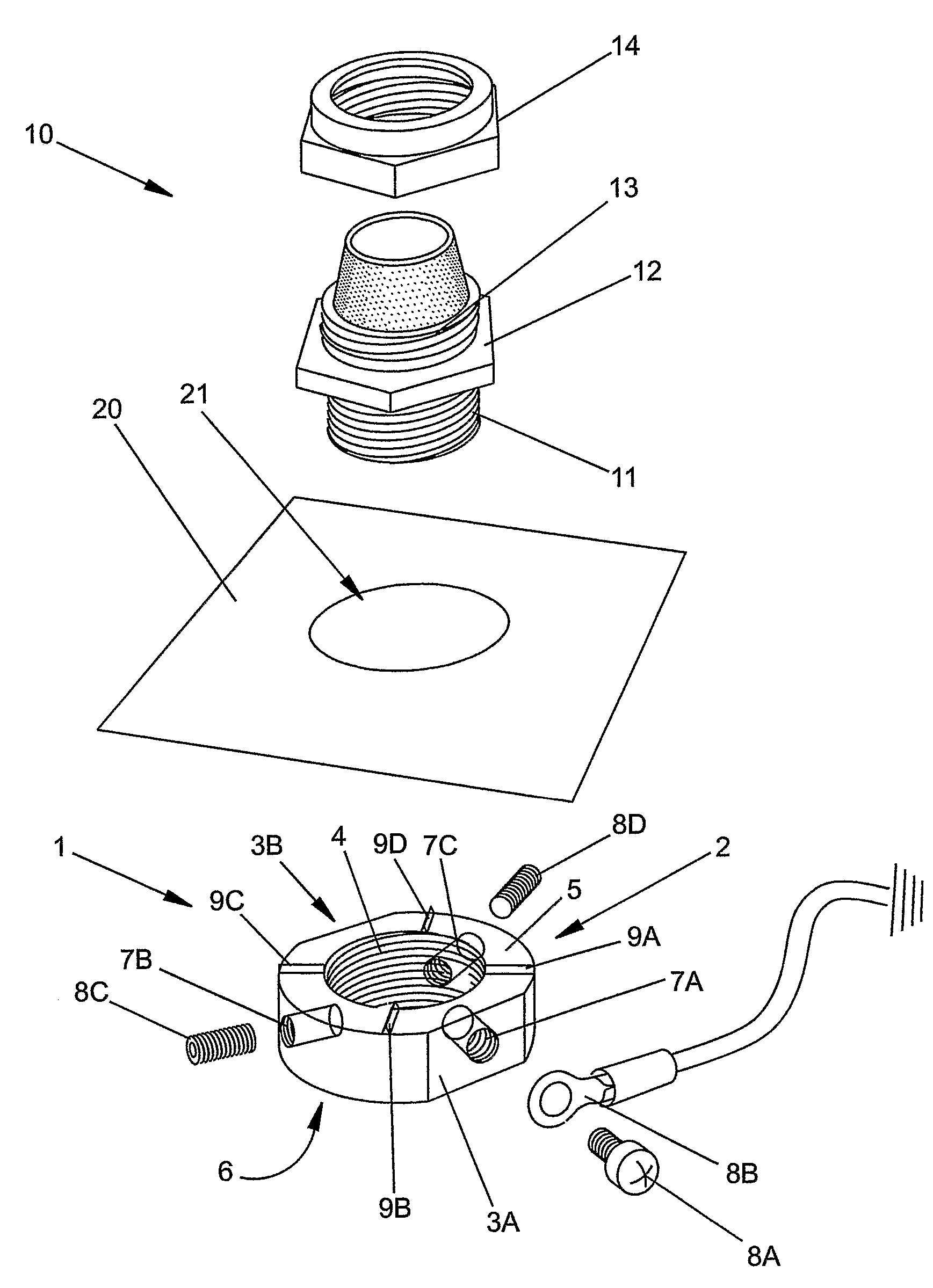 Electrical earthing nut