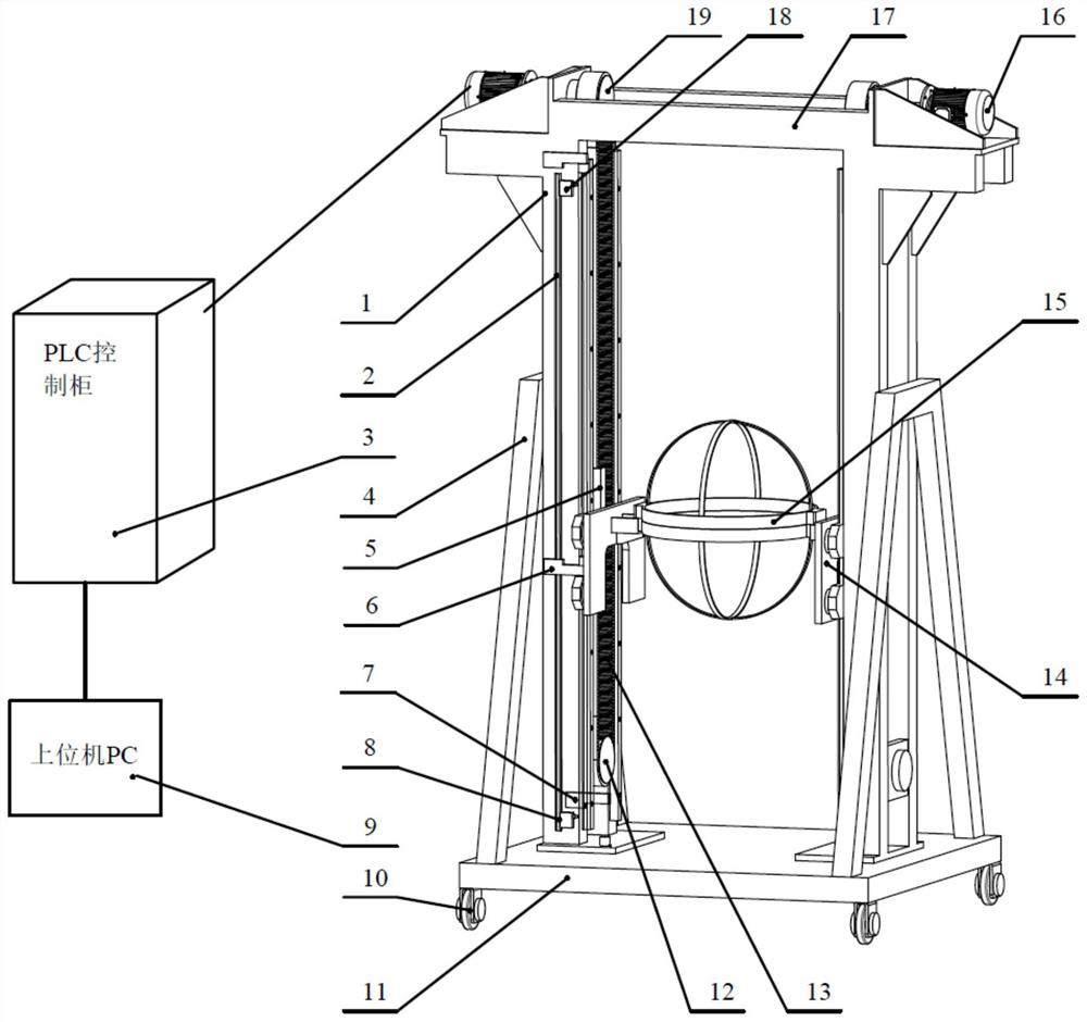 Symmetrical double-side-driven vertical lifting wave buoy calibrating device