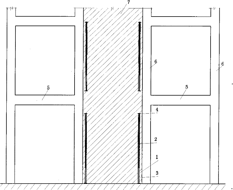 Damping device placed in reinforced concrete member