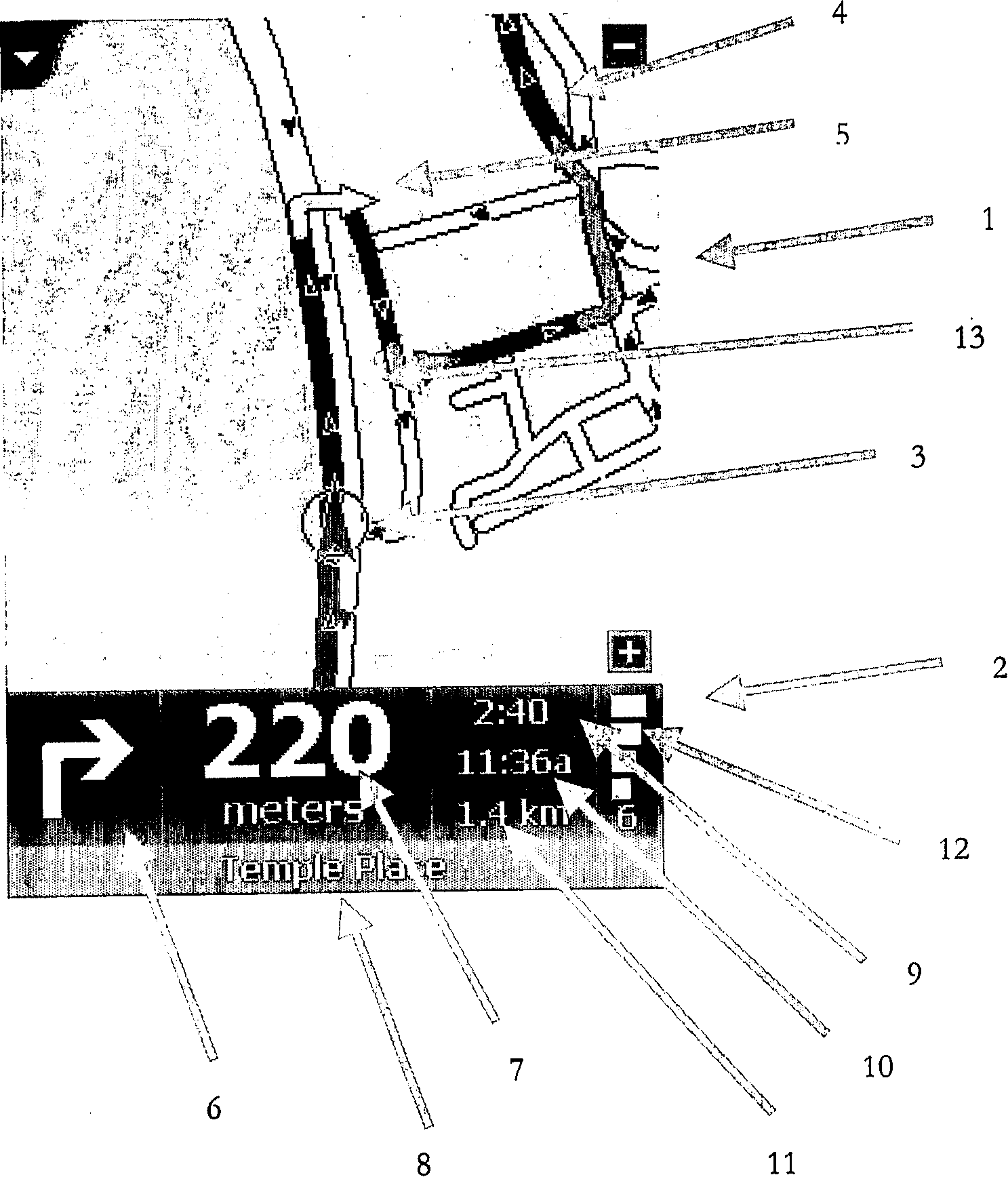 Navigation device and method for displaying analogue navigation data