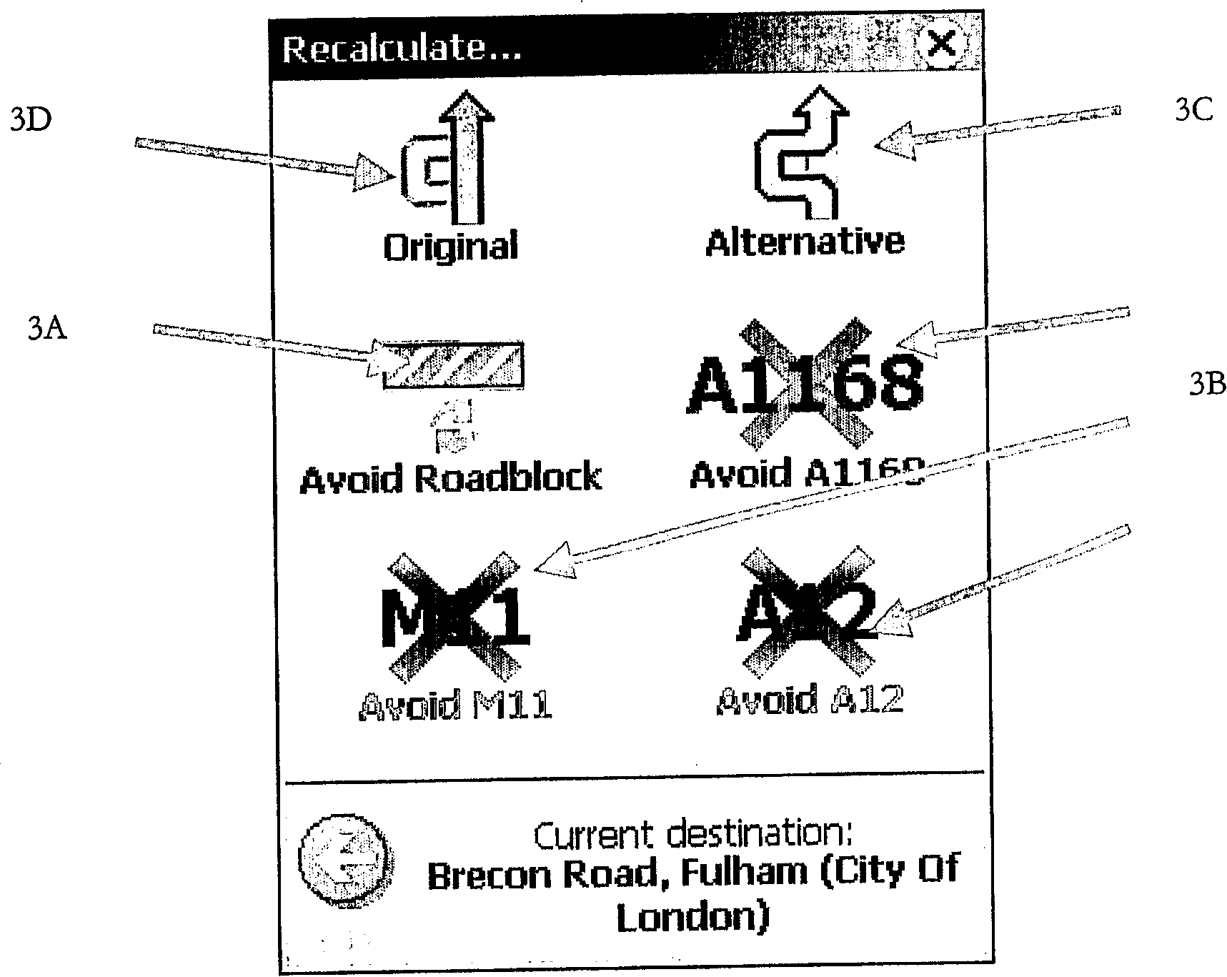 Navigation device and method for displaying analogue navigation data