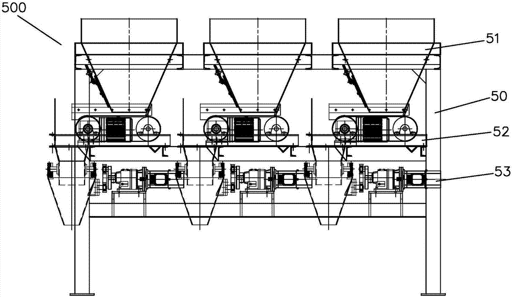 Fully-automatic mixed-color brick face material stirring station