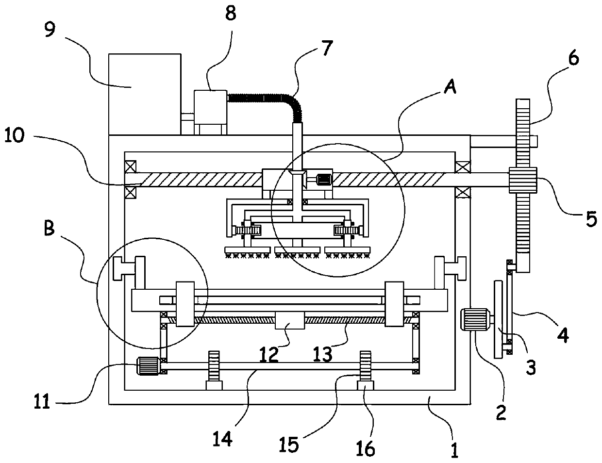 Paint spraying device for surface of machined steel plate