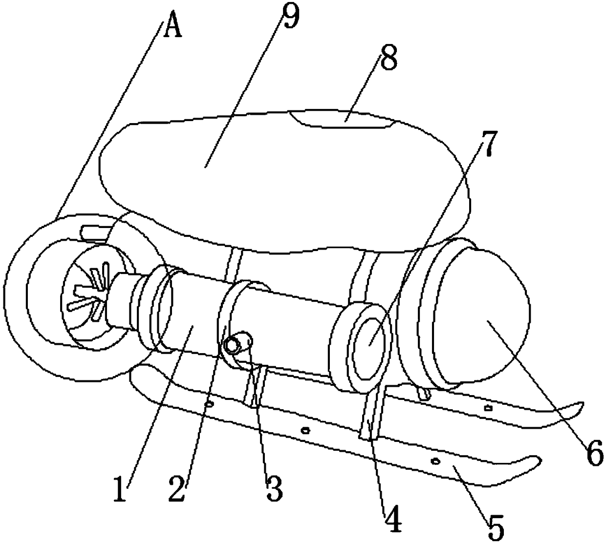 Propelling underwater robot propeller