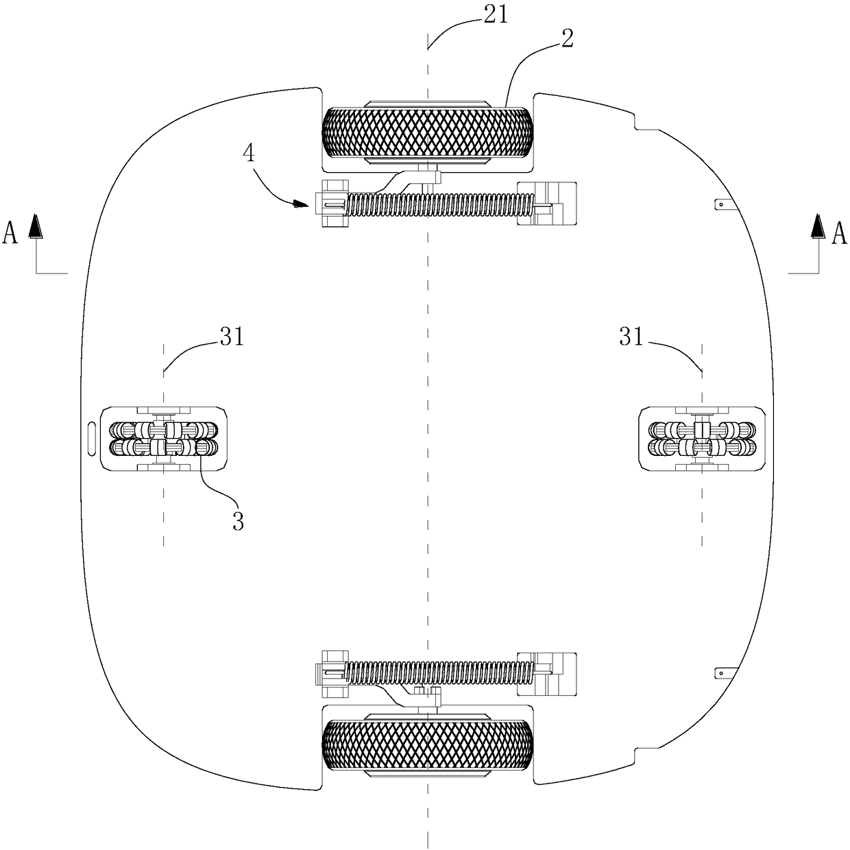 Movable type chassis, robot and vending machine