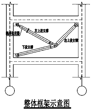 Connection joint between elbow-type damper supports