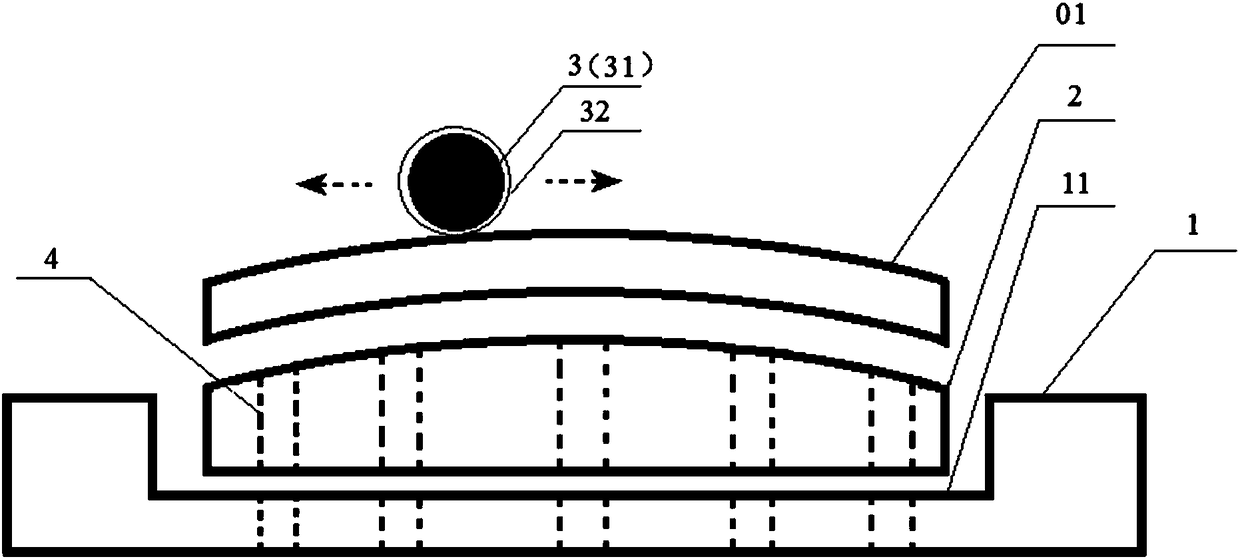 Polishing device and polishing method of 3D glass board