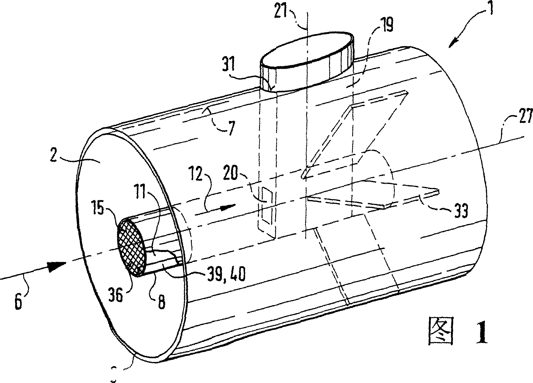 Device for measuring at least one parameter of a medium flowing in a pipe